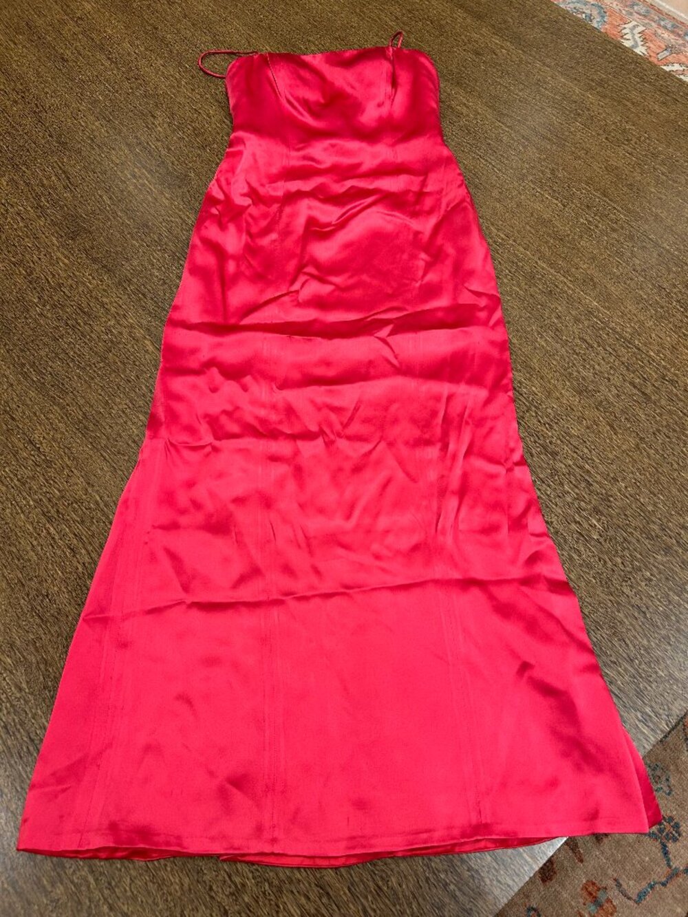 Giorgio Armani Satin Red Evening Gown - Size 42